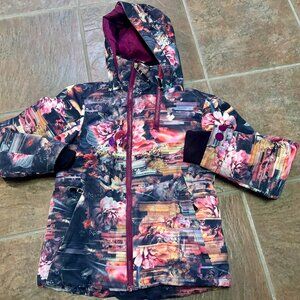 ~~OBERMEYER SKI COAT TEEN M (10-12) Floral Pattern Snow Jacket.